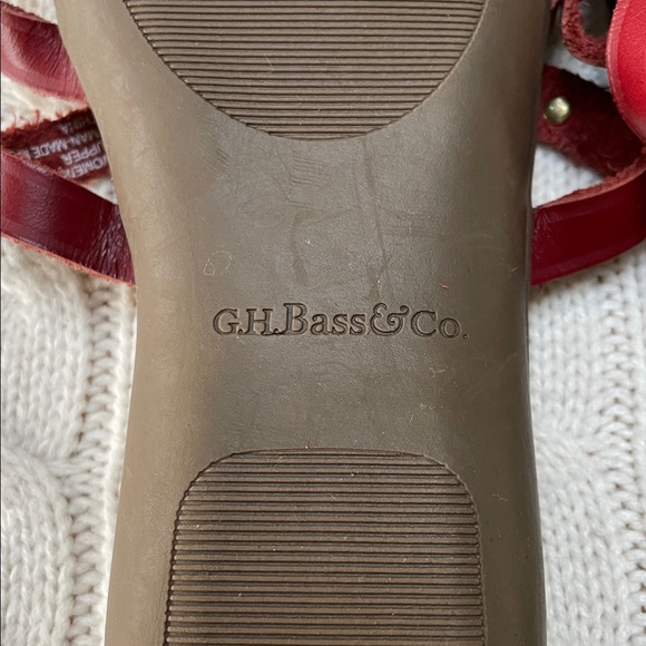 G.H. Bass & Co sz 6.5 WW leather Sunjuns Sharons thong sandals cinnamon colored - Picture 8 of 11